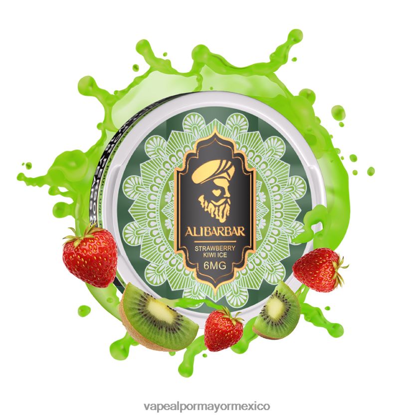 Vaporizador Al Por Mayor hielo de fresa y kiwi D4H84F54 ALIBARBAR bolsa de nicotina