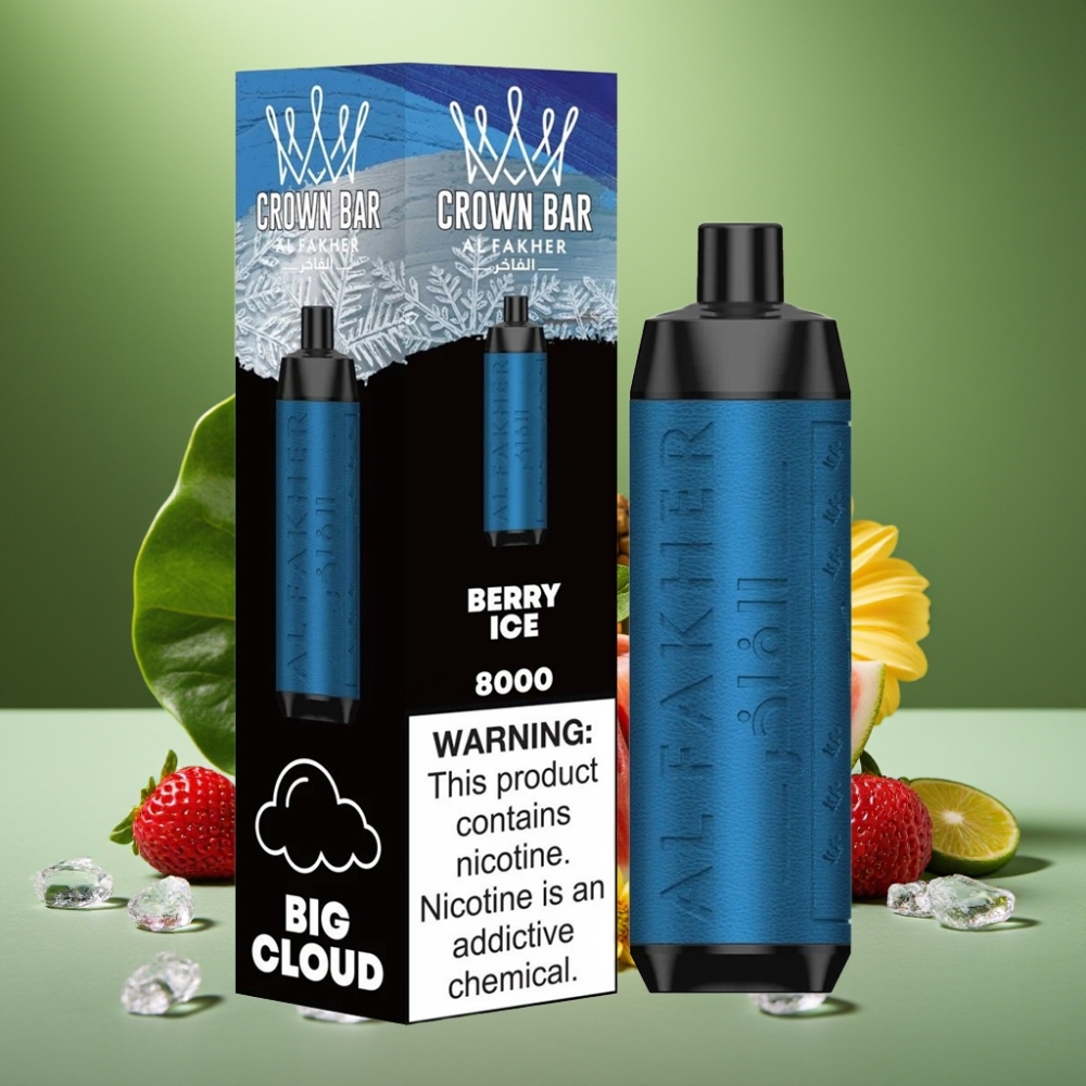 Al Fakher Crown Bar 8000 Crystal 18ml Baya Helada vape distributor Mexico