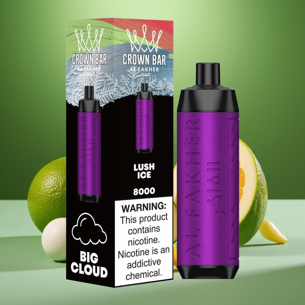 Al Fakher Crown Bar 8000 Crystal 18ml Desechable Hielo Frondoso