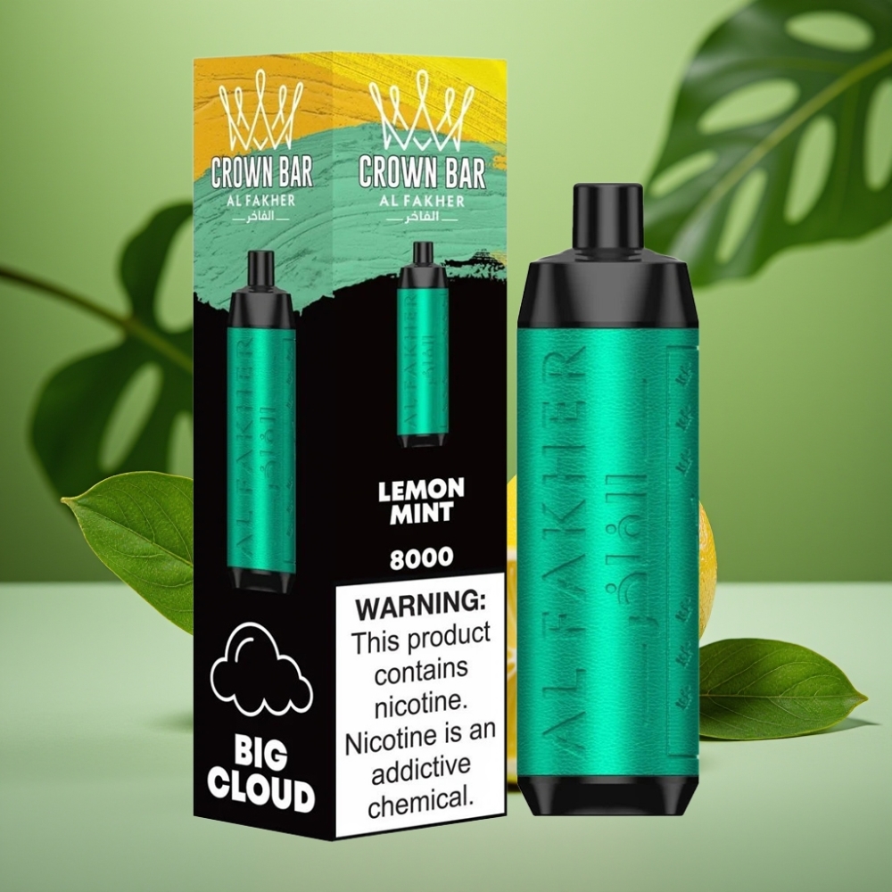 Al Fakher Crown Bar 8000 Crystal 18ml Limón Menta vape distributor Mexico