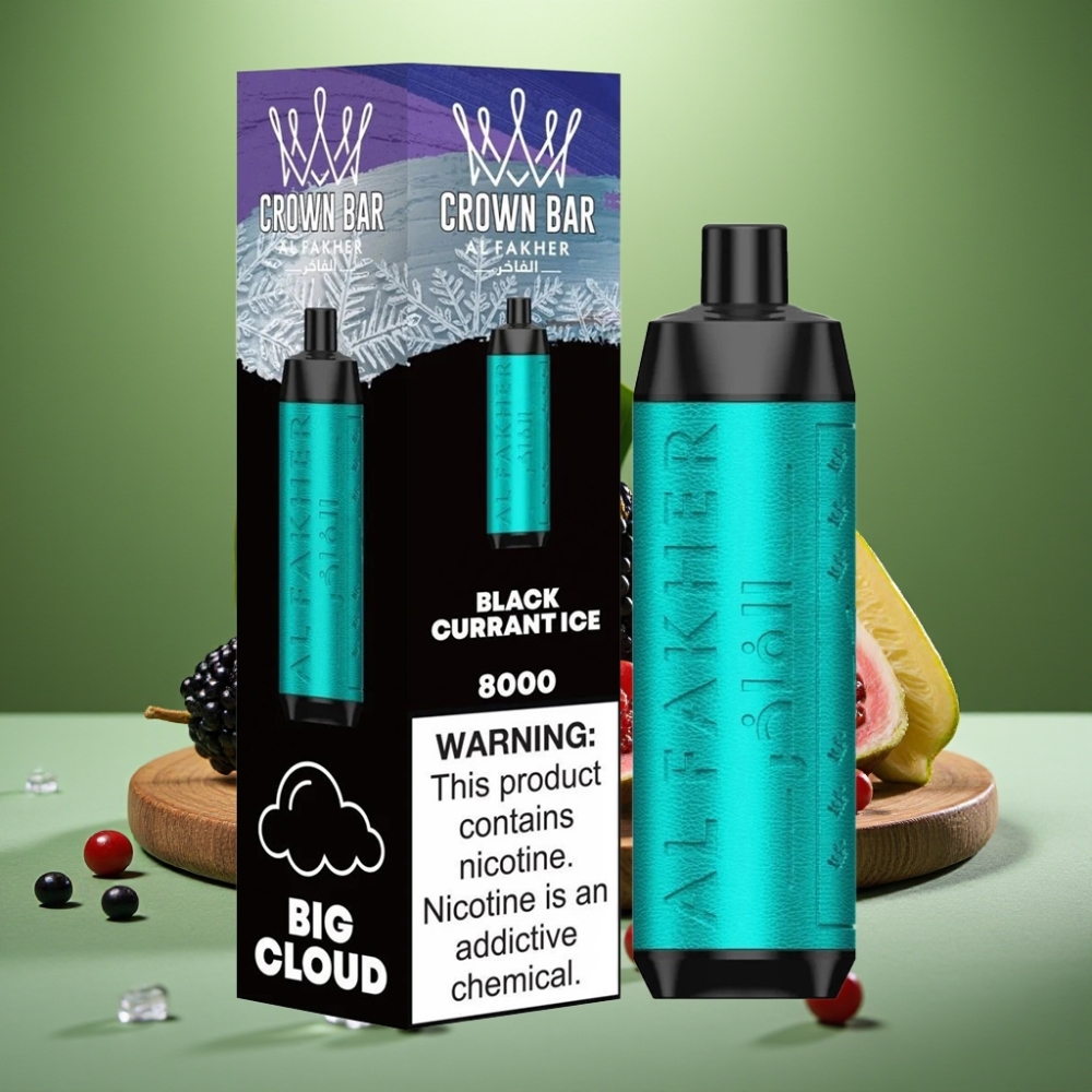 Al Fakher Crown Bar 8000 Crystal 18ml Zarzamora Hielo vape distributor Mexico