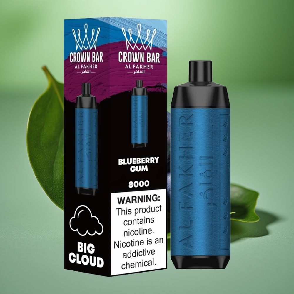 Al Fakher Crown Bar 8000 Crystal Chicle de Arándano 18ml 5mg
