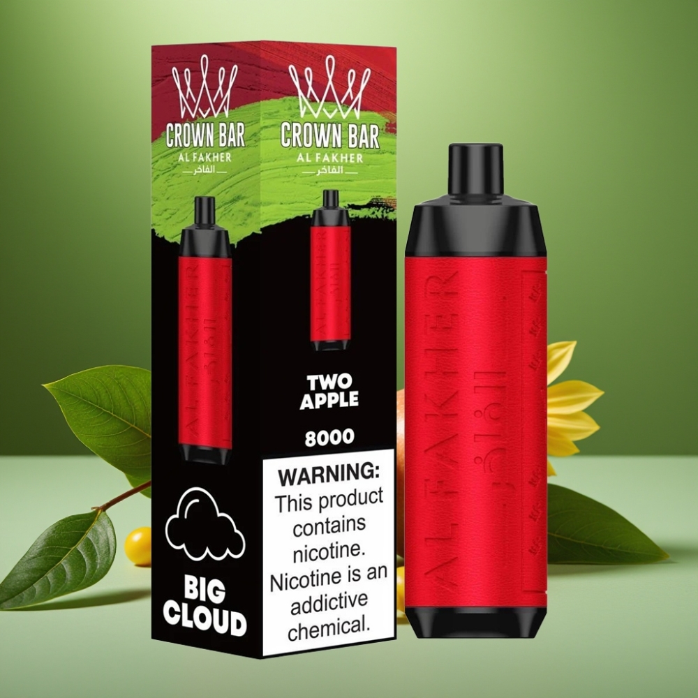 Al Fakher Crown Bar 8000 Crystal Crystal Dos Manzanas 18ml 5mg