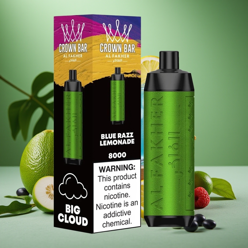 Al Fakher Crown Bar 8000 Crystal Desechable 18ml Limonada de Frambuesa Azul