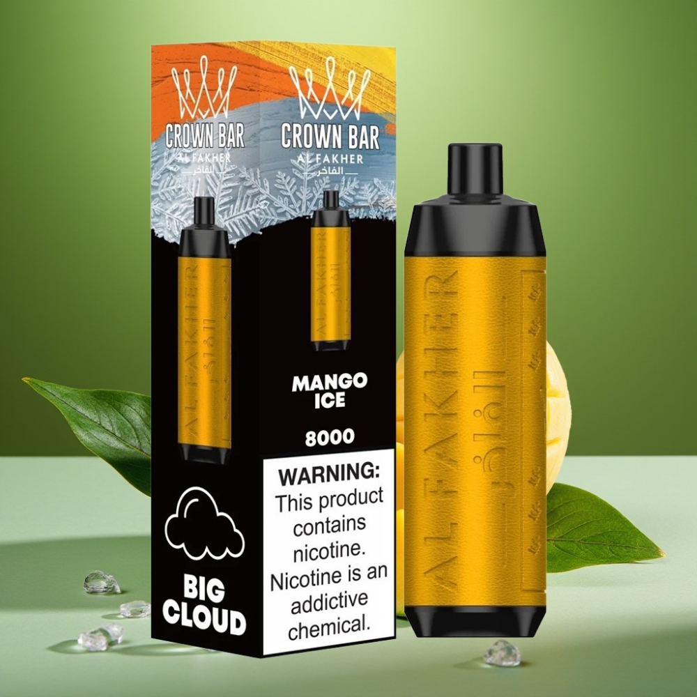 Al Fakher Crown Bar 8000 Crystal Desechable USB-C Mango Hielo