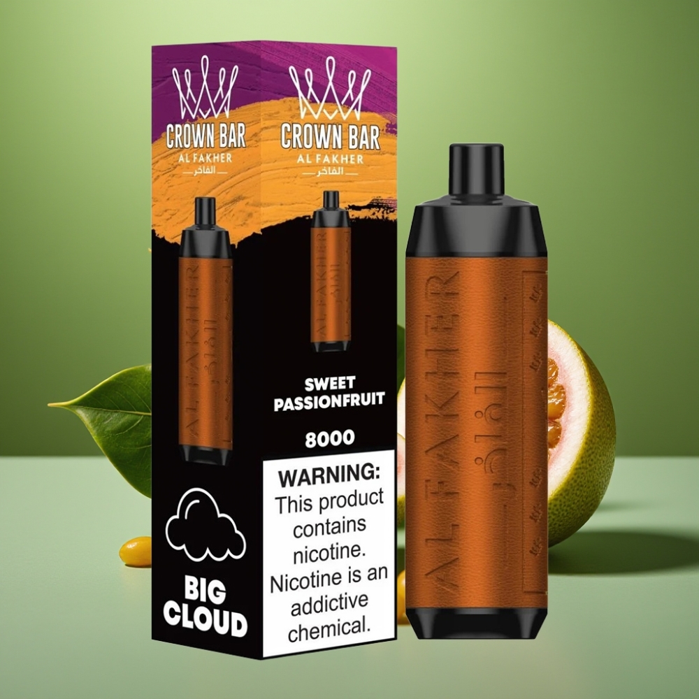 Al Fakher Crown Bar 8000 Crystal Vape Desechable 18ml Pasión Dulce