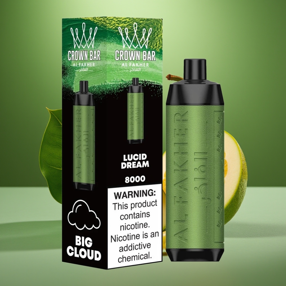 Al Fakher Crown Bar 8000 Crystal Vape Desechable 18ml Sueño Lúcido