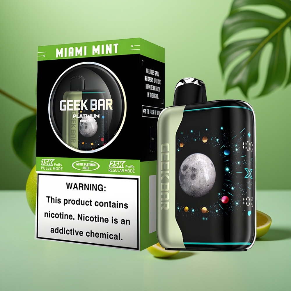 Geek Bar Platinum Edition 25000 Puffs Carga Rápida Miami Menta
