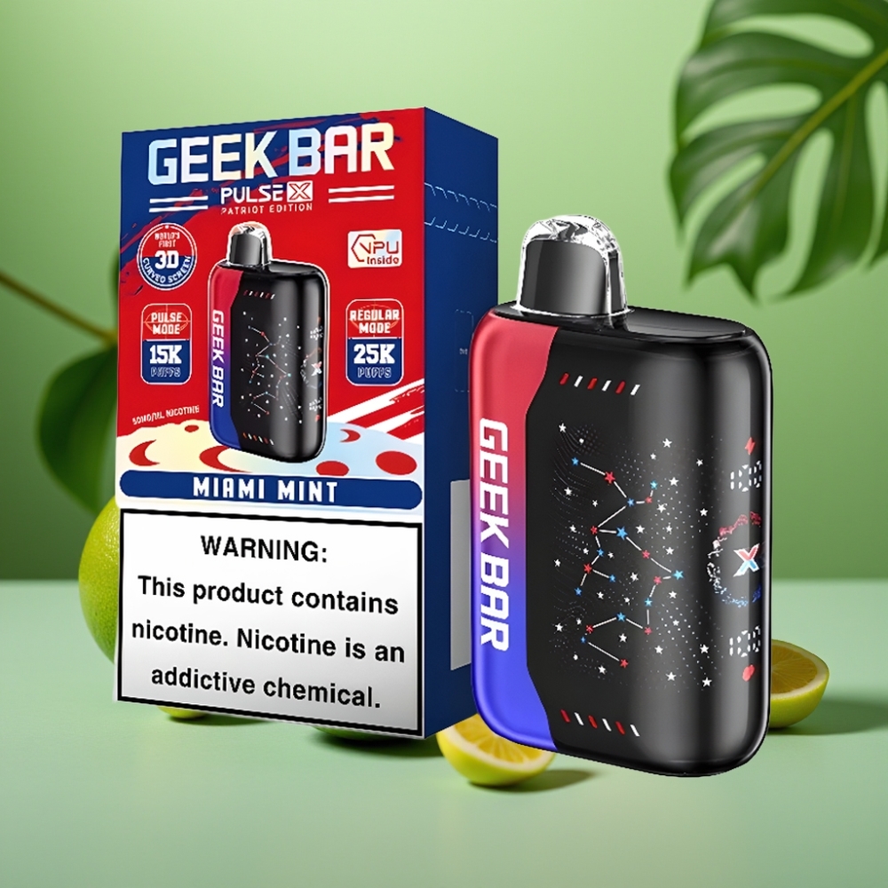 Geek Bar Pulse X 25000 Puffs 18mL Pantalla Curva 3D Edición Patriota