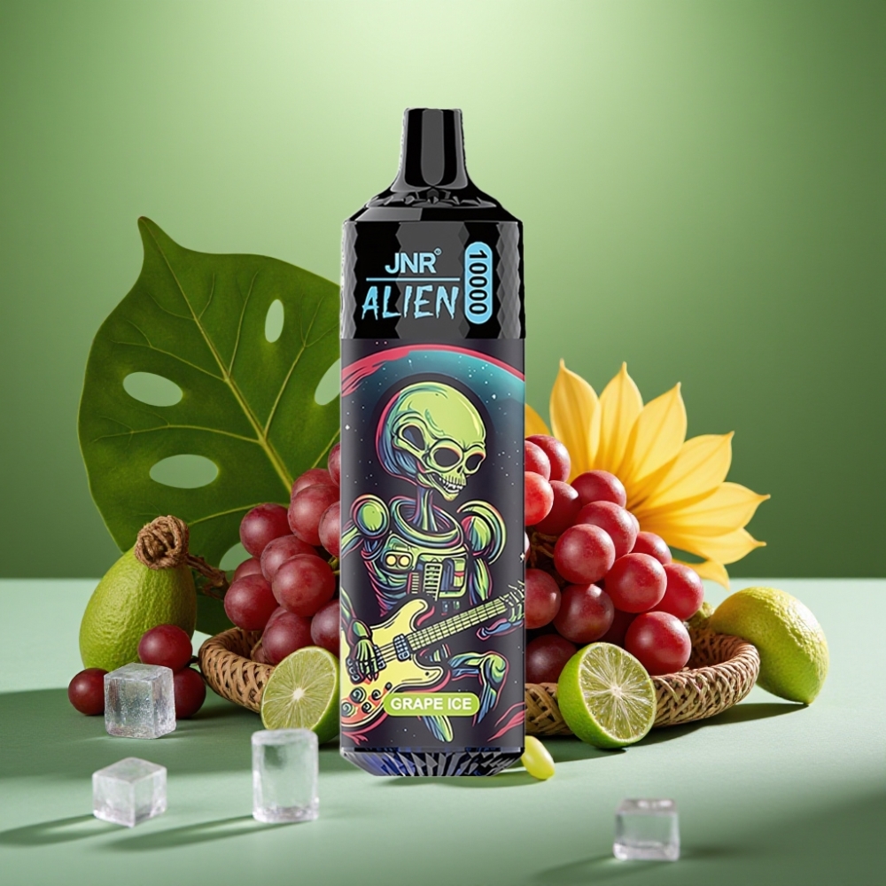 JNR Alien 10000 Puffs 850mAh LED RGB Sabor Uva Helada vape distributor Mexico