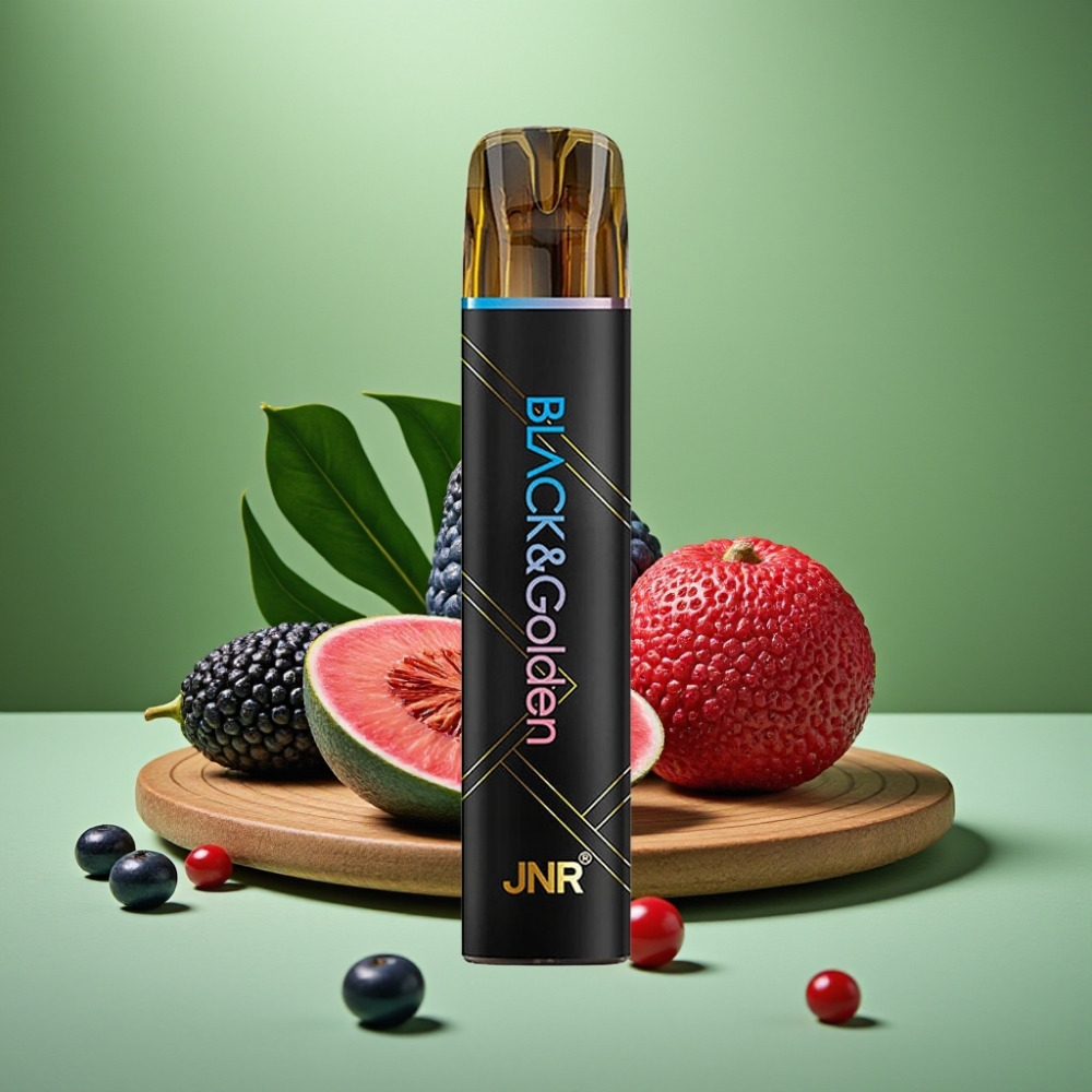 JNR Black&Golden 800 Puffs 2ml Cereza Frambuesa Azul vape distributor Mexico