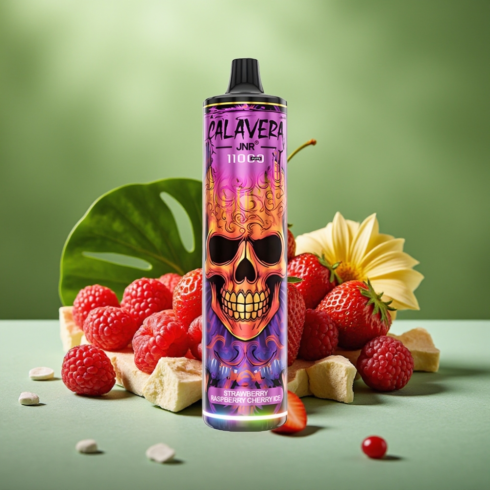 JNR Calavera 11000 Puffs Tipo-C Fresa Frambuesa Cereza Hielo
