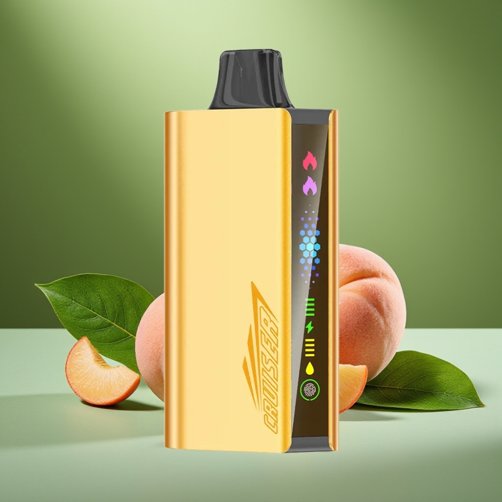 JNR Cruiser 12000 Puffs Pantalla Animada Duración Extendida Sabor Melocotón Helado