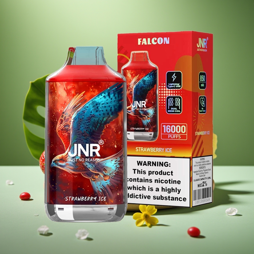 JNR Falcon 16000 Puffs 22ml Fresa Helada vape distributor Mexico