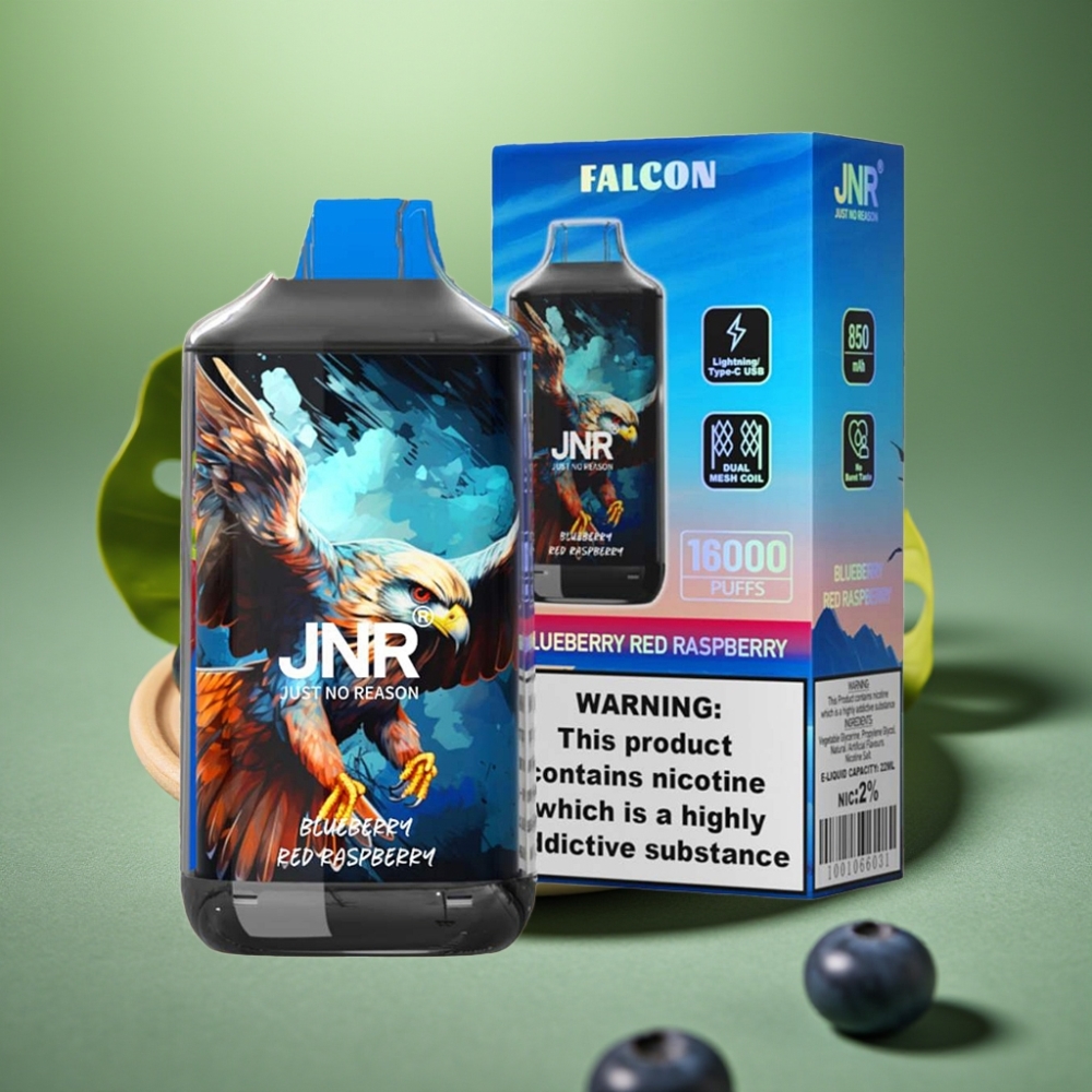 JNR Falcon 16000 Puffs 850 mAh Arándano Frambuesa Roja vape distributor Mexico