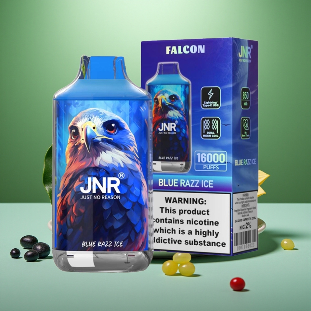 JNR Falcon 16000 Puffs Doble Malla 22ml Arándano Azul Hielo