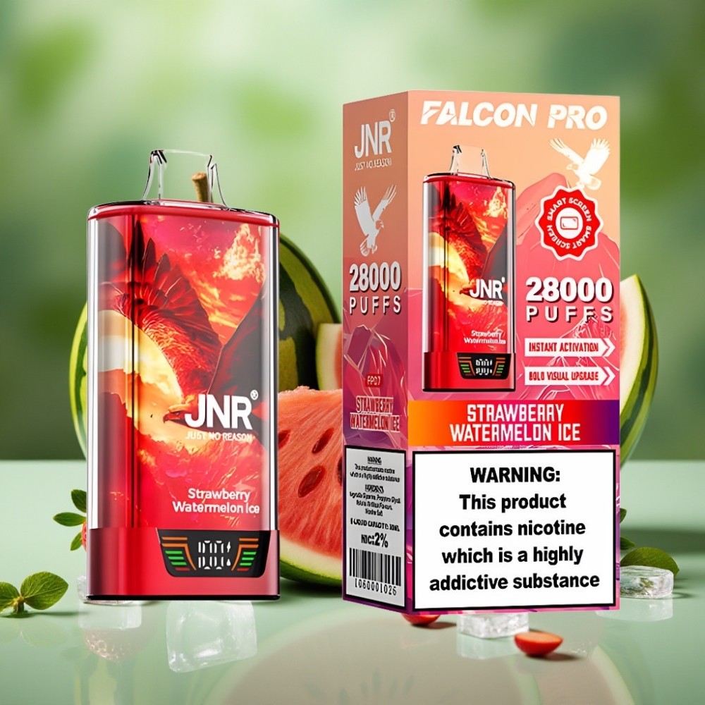 JNR Falcon Pro 28000 Puffs 30ml Fresa Sandía Helada vape distributor Mexico