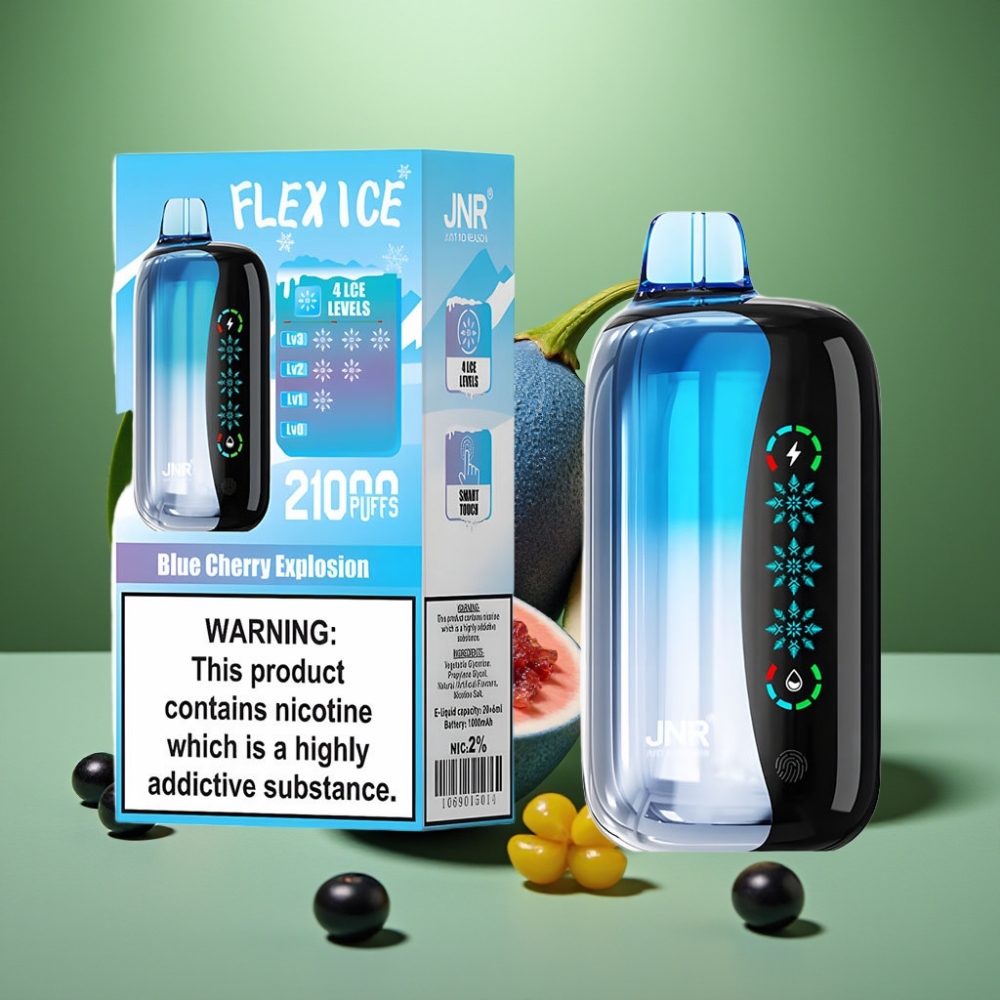 JNR Flex Ice 21000 Puffs 26ml Explosión Cereza Azul vape distributor Mexico