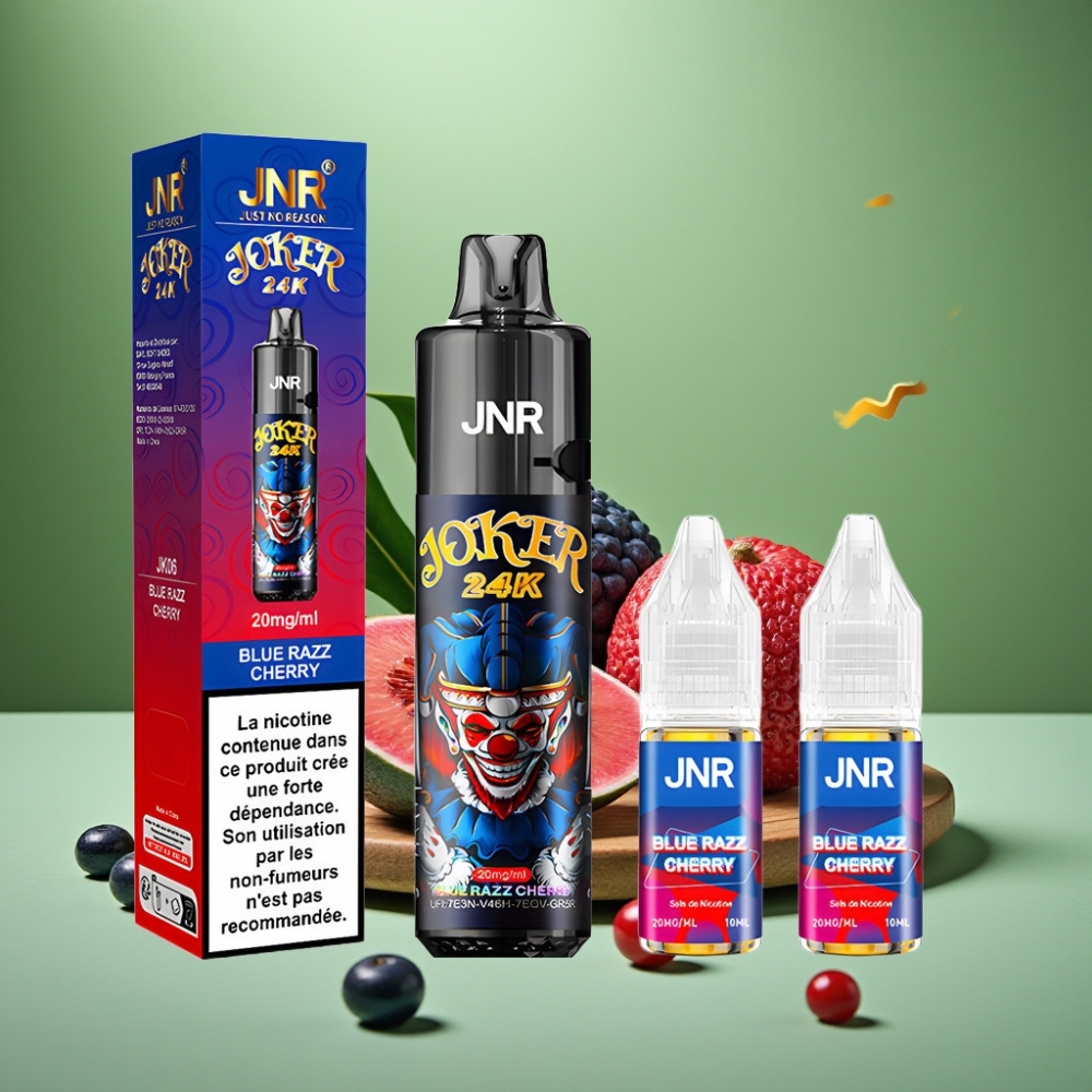 JNR Joker 24K Puffs 800mAh Cereza Frambuesa Azul vape distributor Mexico