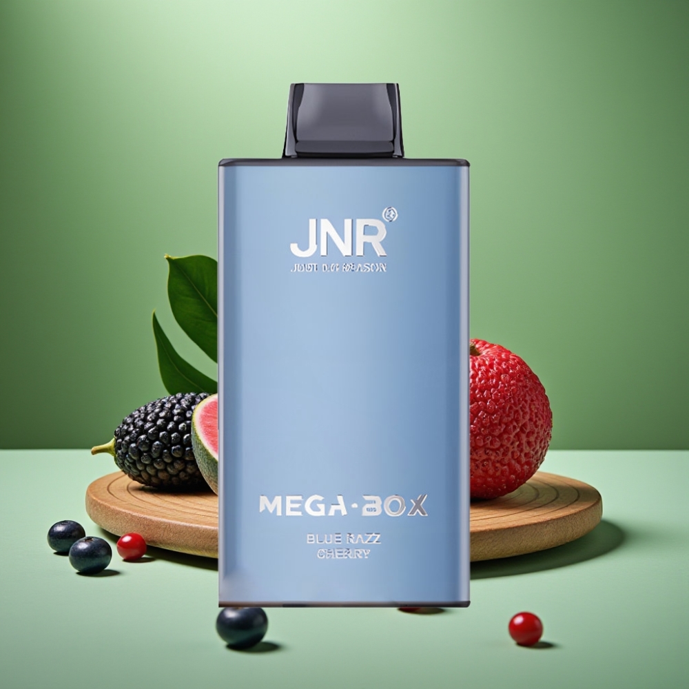 JNR Mega Box 25000 Puffs Dual Mesh Cereza Arándano Azul vape distributor Mexico