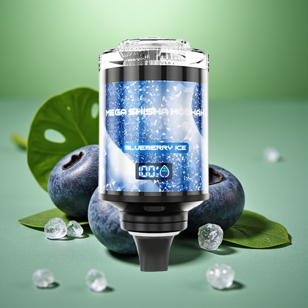 JNR Mega Shisha Hookah 100K Arándano Helado Pantalla Inteligente