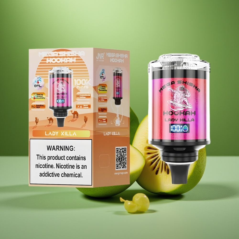 JNR Mega Shisha Hookah 100K Asesina de Caballeros Pantalla Inteligente