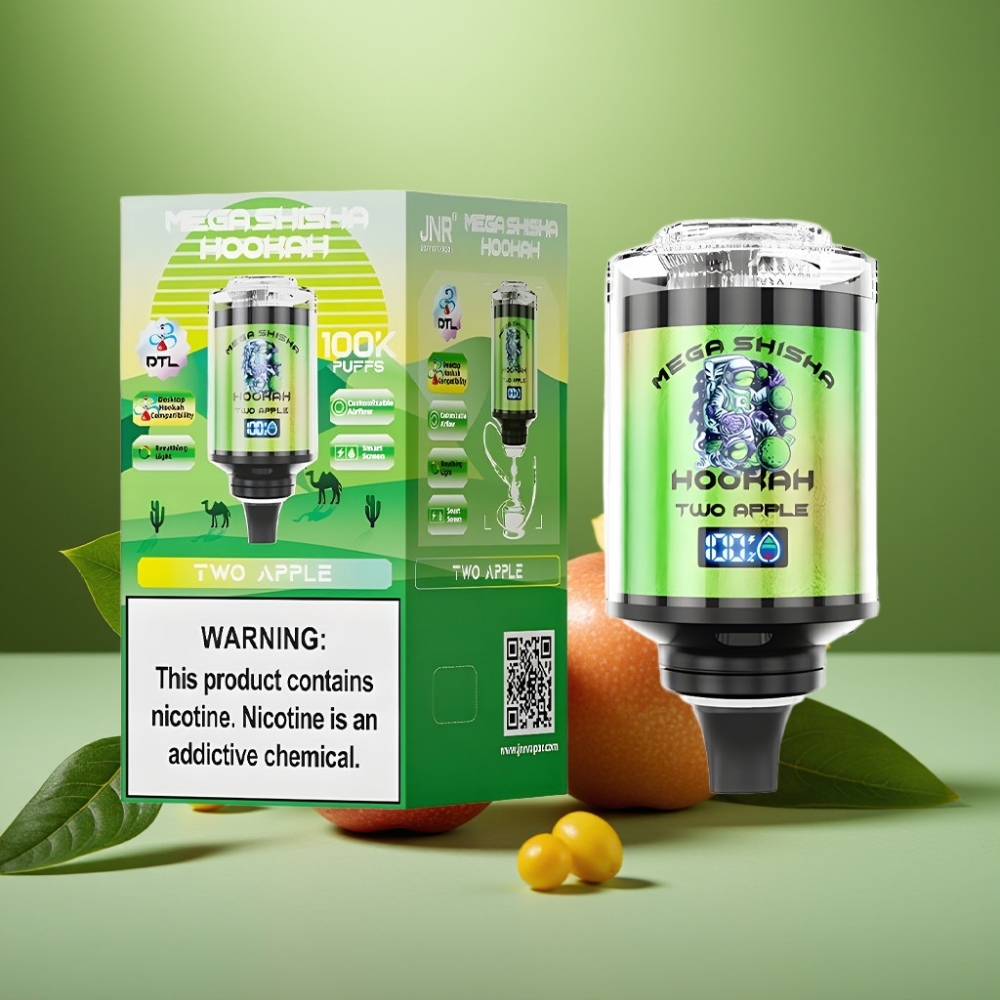 JNR Mega Shisha Hookah 100K Dos Manzanas Capacidad 60ml vape distributor Mexico