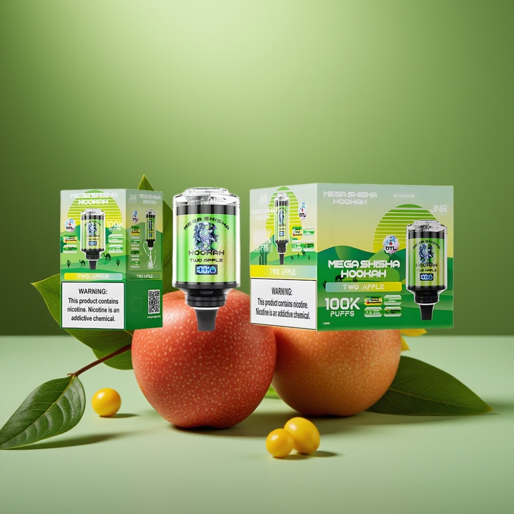 JNR Mega Shisha Hookah 100K Dos Manzanas Capacidad 60ml vape distributor Mexico