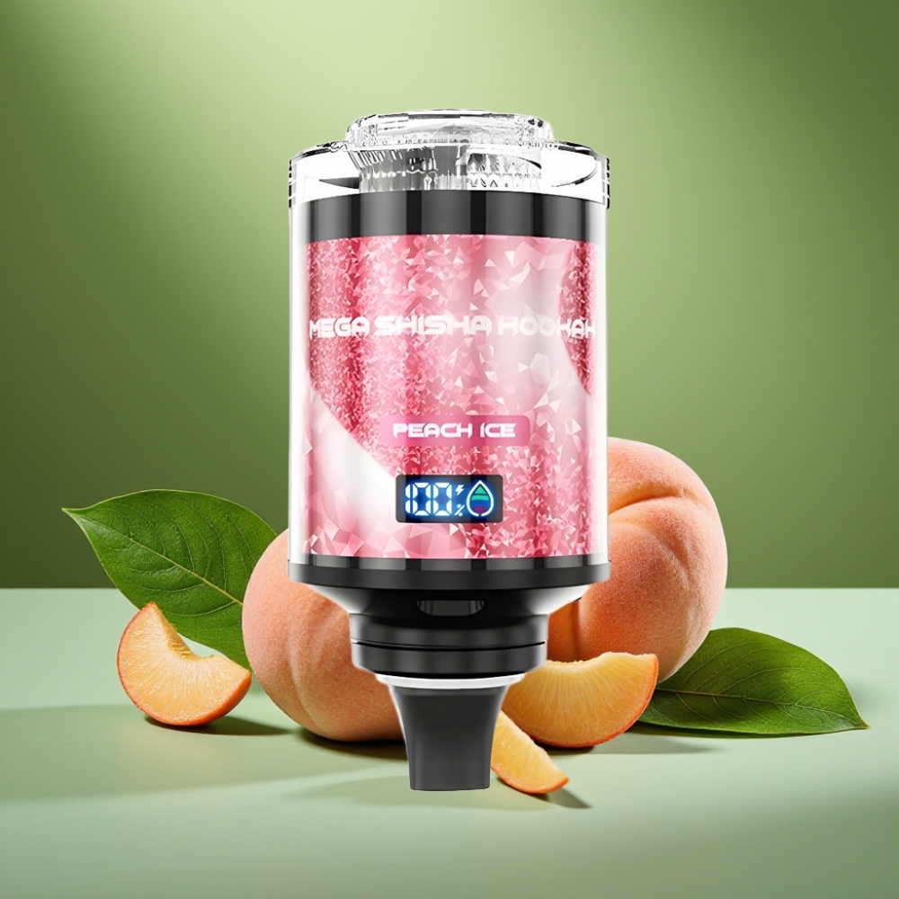 JNR Mega Shisha Hookah 100K Duración y Tipo-C Carga Rápida Melocotón Hielo