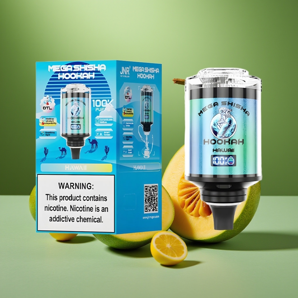 JNR Mega Shisha Hookah 100K Hawaii 60ml Capacidad vape distributor Mexico