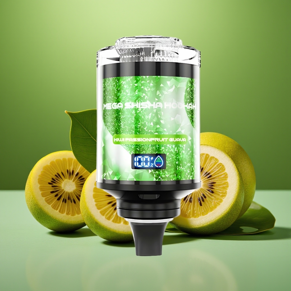 JNR Mega Shisha Hookah 100K Kiwi Maracuyá Guayaba Pantalla Inteligente