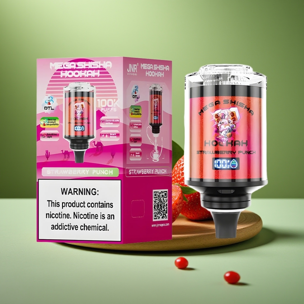 JNR Mega Shisha Hookah 100K Puños de Fresa 60ml vape distributor Mexico
