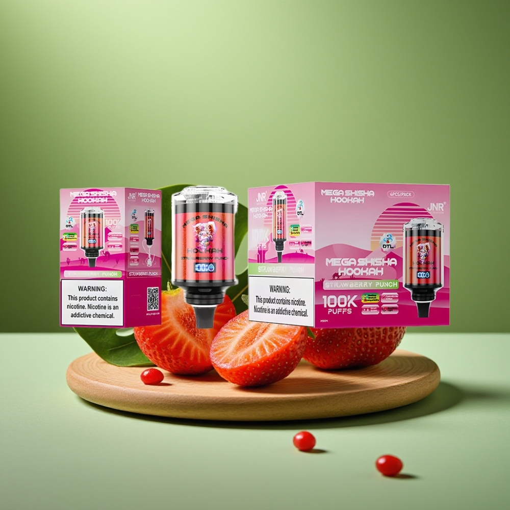 JNR Mega Shisha Hookah 100K Puños de Fresa 60ml vape distributor Mexico