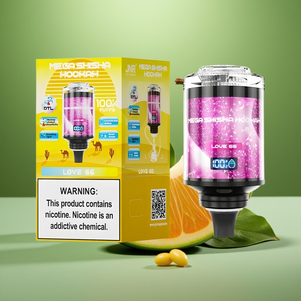 JNR Mega Shisha Hookah 100K Puffs Amor 66 Pantalla Inteligente