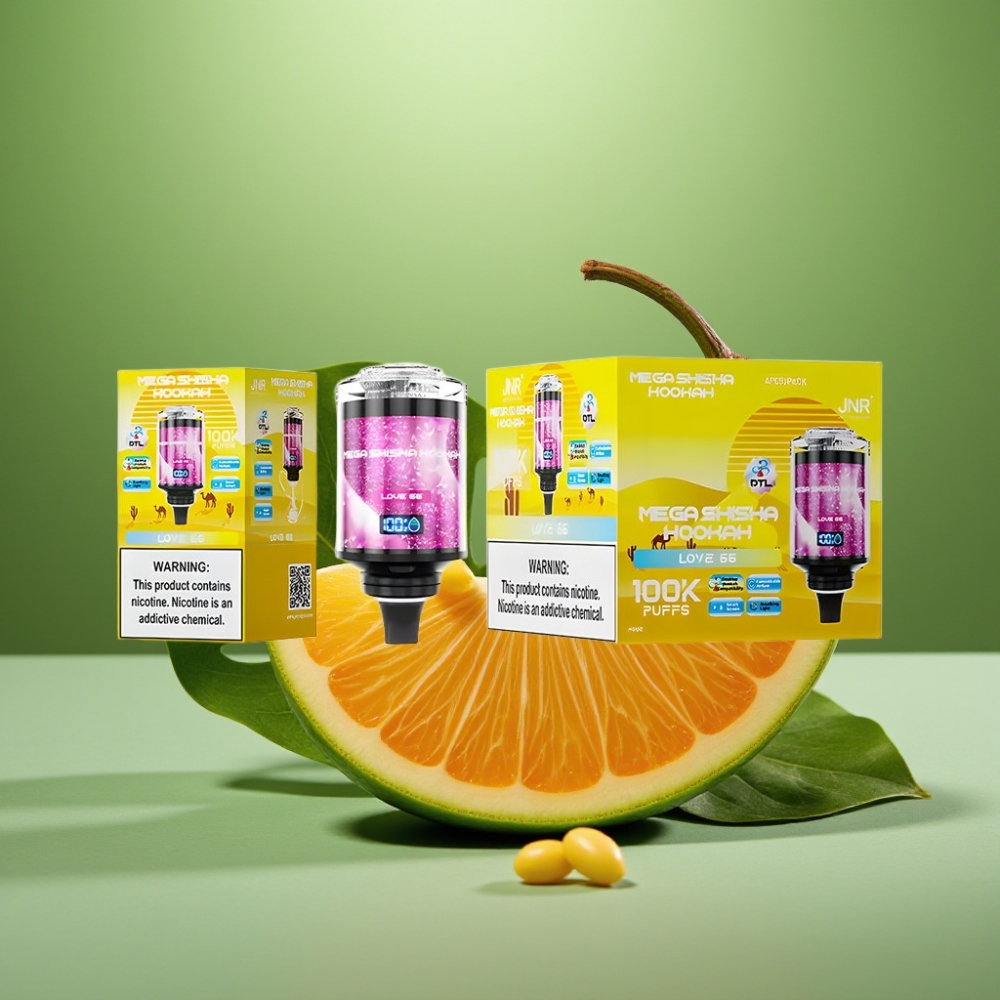 JNR Mega Shisha Hookah 100K Puffs Amor 66 Pantalla Inteligente