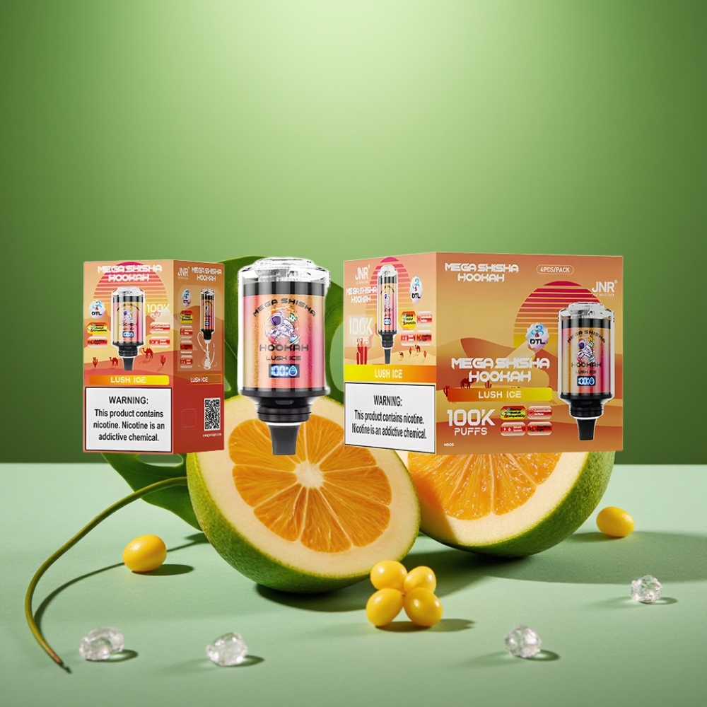 JNR Mega Shisha Hookah 100K Puffs Hielo Exuberante y Pantalla Inteligente