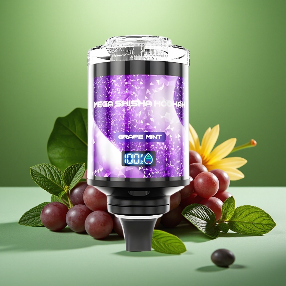 JNR Mega Shisha Hookah 100K Uva Menta 60ml Pantalla Inteligente
