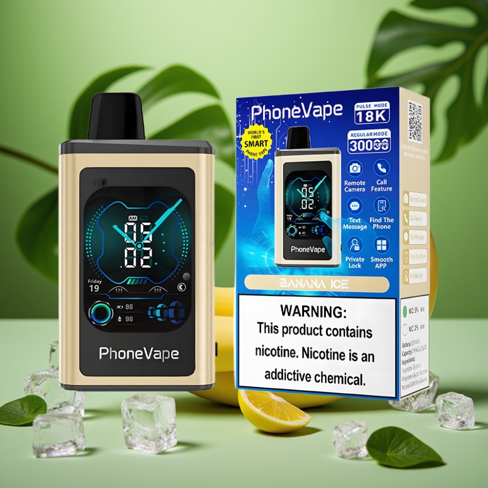 JNR PhoneVape 30000 puffs Tipo-C Recargable y Plátano Hielo