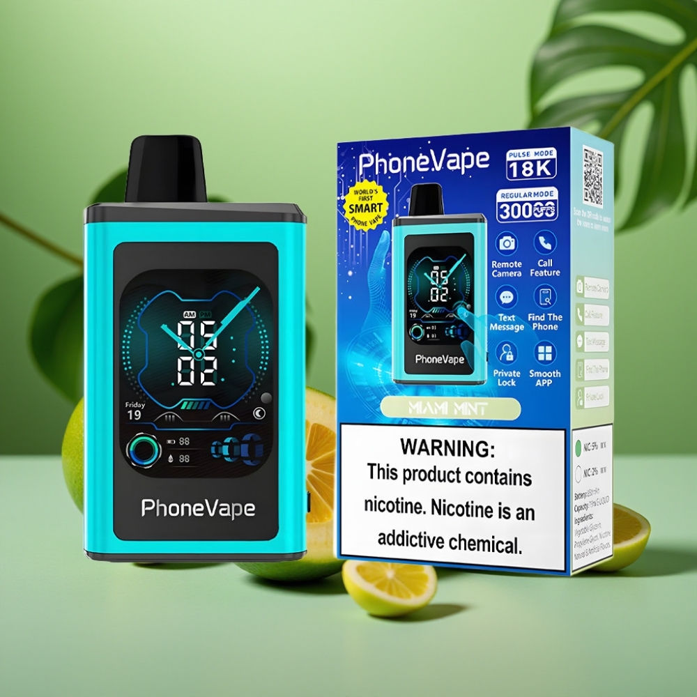 JNR PhoneVape 30000 puffs Turbo Menta de Miami vape distributor Mexico