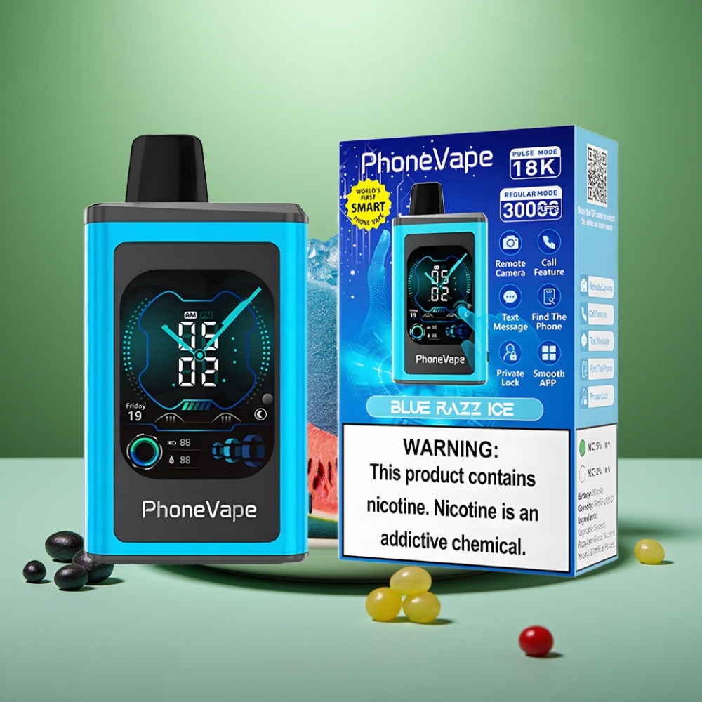 JNR PhoneVape 30000 puffs con Batería Recargable 850mAh y Frambuesa Azul Hielo