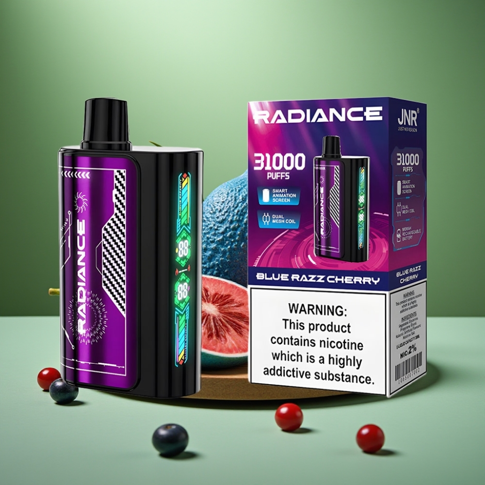 JNR Radiance 31000 Puffs 28ml AZUL CEREZA FRAMBUESA vape distributor Mexico
