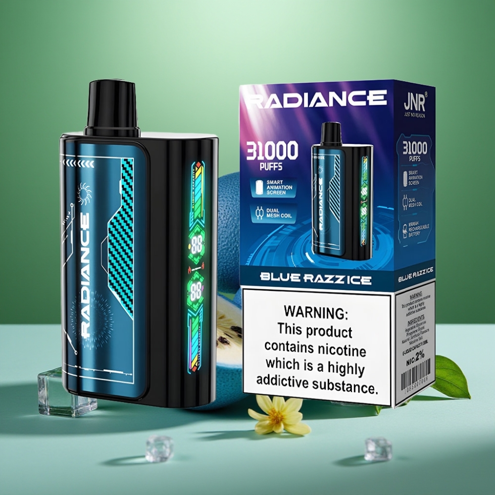 JNR Radiance 31000 Puffs 28ml BLUE RAZZ ICE (ARÁNDANO AZUL HIELO)