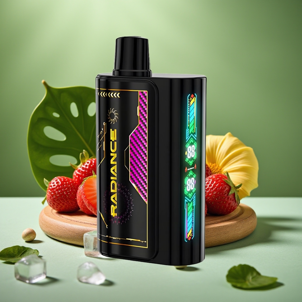 JNR Radiance 31000 Puffs Pantalla Animada FRESA HIELO vape distributor Mexico
