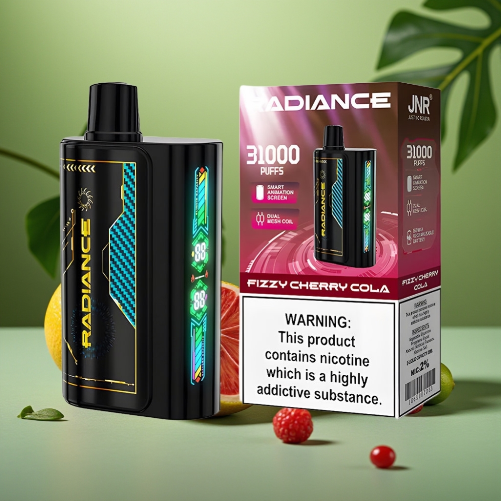 JNR Radiance 31000 Puffs Pantalla Inteligente Cereza Cola Fizzy