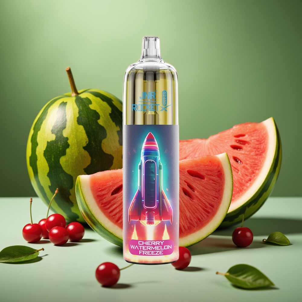 JNR Rocket-X 12400 Puffs RGB Luzes Ajuste de Flujo de Aire Cereza Sandía Helada