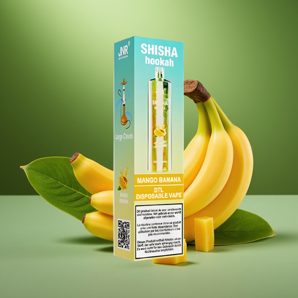 JNR Shisha Hookah 12000 Puffs 24ml Mango Plátano vape distributor Mexico