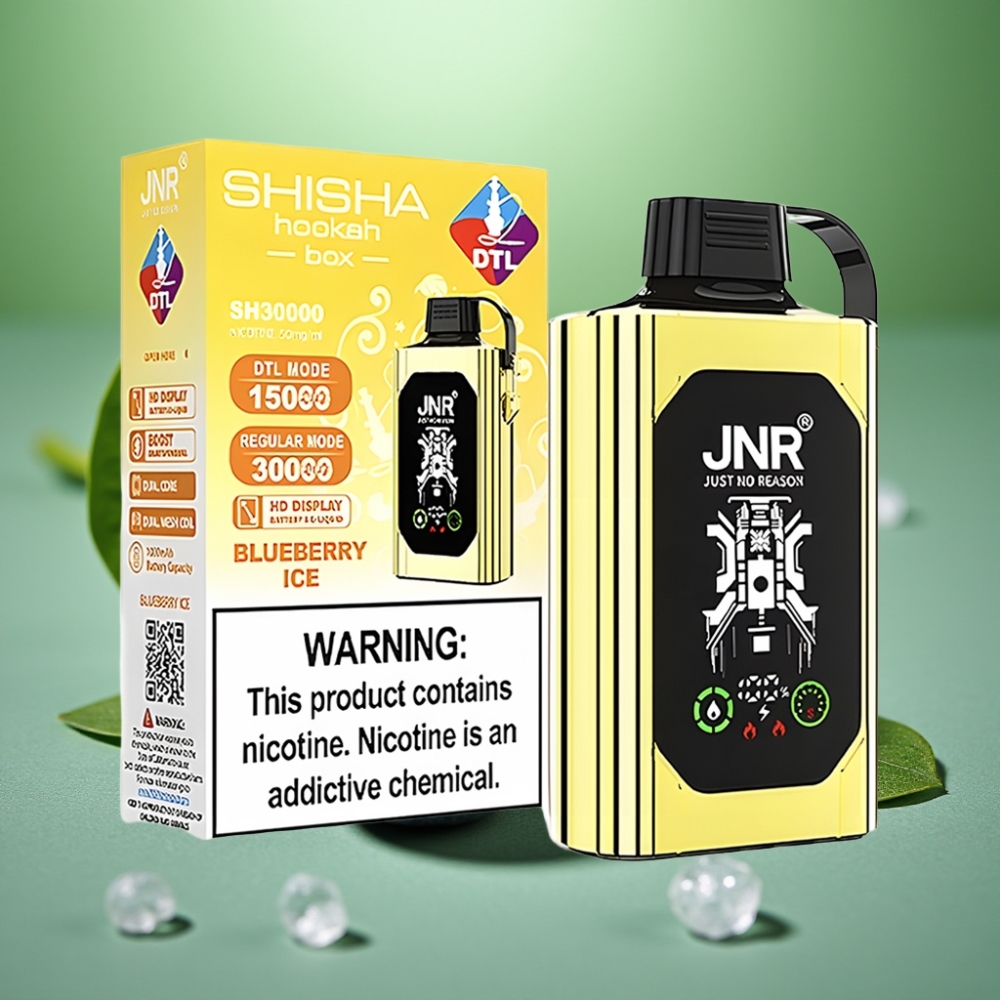 JNR Shisha Hookah Box 20500 Puffs HD Display Arándano Helado