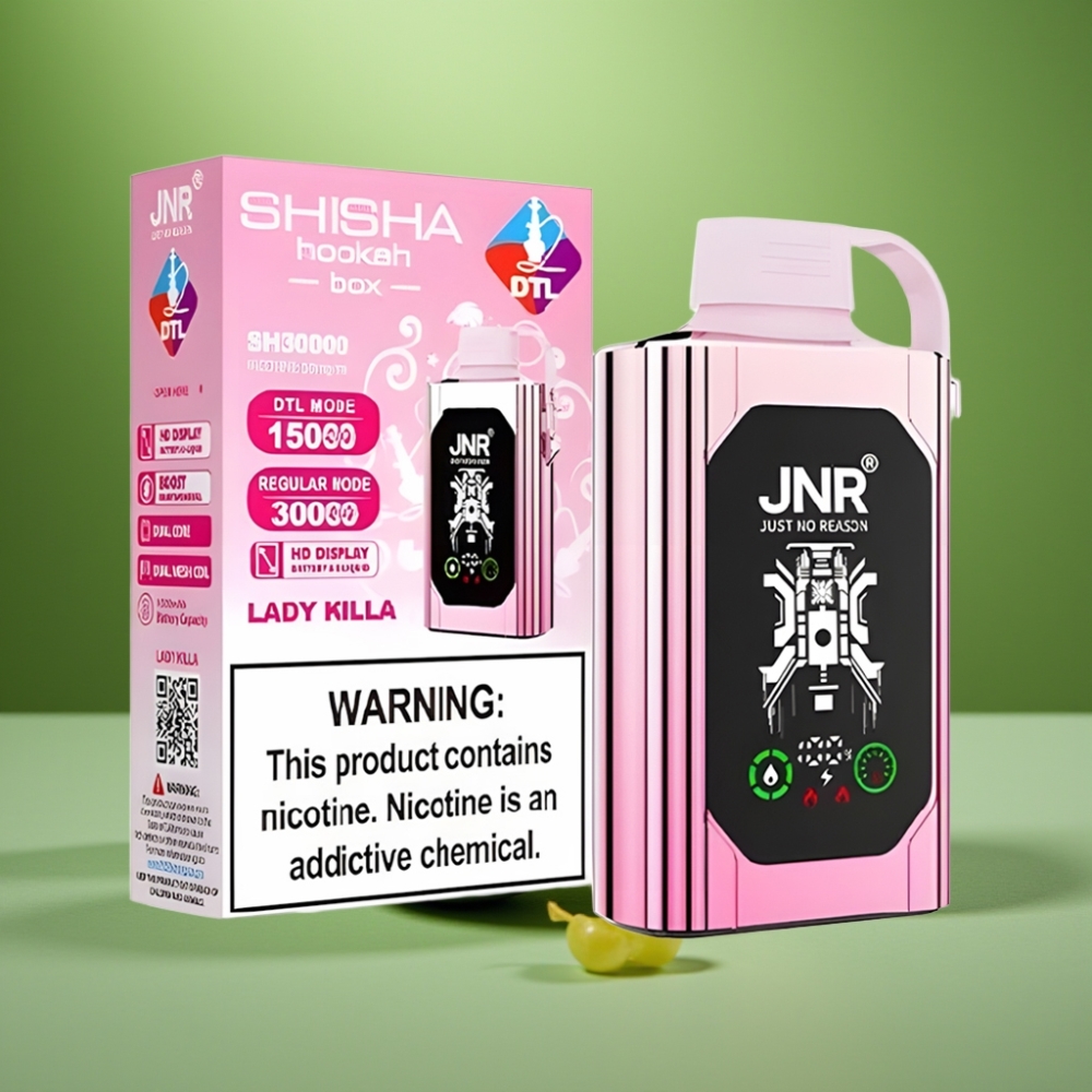 JNR Shisha Hookah Box 20500 Puffs HD Display Asesina de Corazones