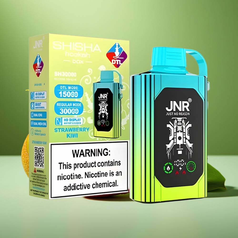 JNR Shisha Hookah Box 20500 Puffs HD Display Fresa Kiwi vape distributor Mexico