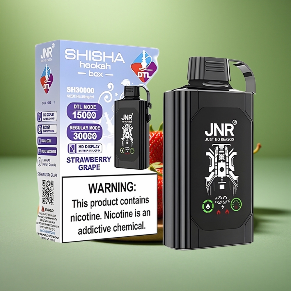 JNR Shisha Hookah Box 20500 Puffs HD Display Fresa Uva vape distributor Mexico